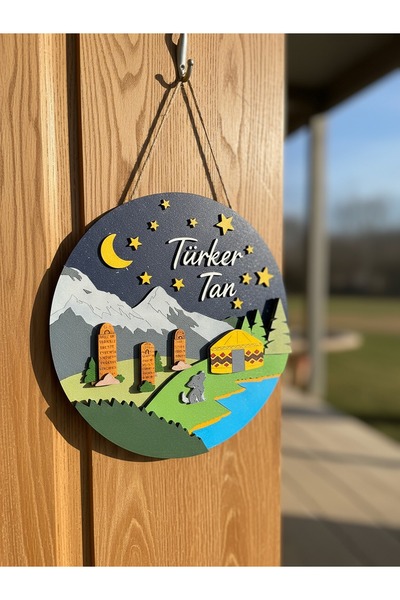 bunnydecoration Astronot Temalı Ahşap Kişiye Özel Bebek ve Hastane Odası Kapı...