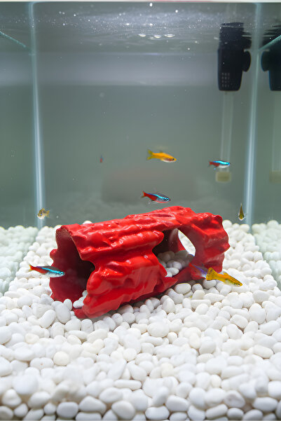 açelya3d Akvaryum Süsü Mağara Dekor Kütük Oyuk Balık Saklanma Alanı Dekoru 12...