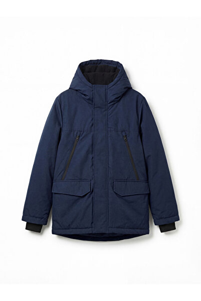 LC Waikiki Lcw Kids Navy Blue Hooded Boy's Puffer Jacket