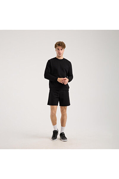 SAVE THE DUCK Erkek Siyah Bisiklet Yaka Sweatshirt-CREWNECK B