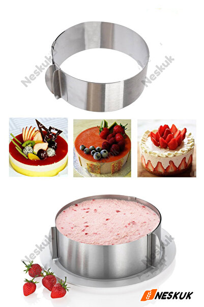Neskuk دائرة كعكة قابلة للتعديل من الفولاذ المقاوم للصدأ |   قالب الكيك |   قالب تشيز كيك 17-30 سم عمق 9 سم
