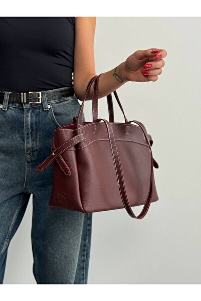 KIRASE Quality Leather-Look Contrast Stitching in 1 Double Strap Hand and Sho...