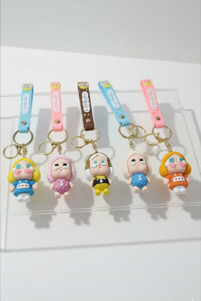 Birmem Ağlayan Bebek Kız Figürlü Silikon Anahtarlık - 3D Gözyaşı Damlası Çant...