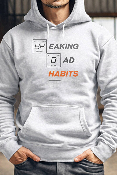 CLASSY.MODA Φούτερ Unisex με τύπωμα κλωστών K με κουκούλα με τσέπη καγκουρό κ...