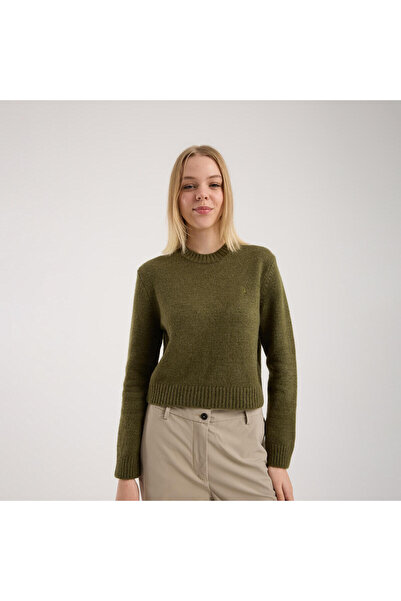 SAVE THE DUCK Kadın Koyu Yeşil Oversize Kazak-OVERSIZED