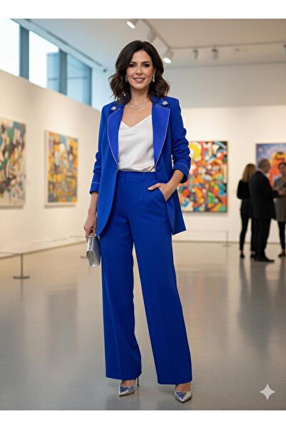 özkösekids kadın tek düğmeli taşlı ikili takım