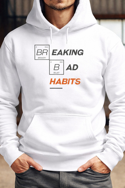 CLASSY.MODA Hanorac unisex cu 3 fire K cu glugă cu buzunar cangur cu text mot...