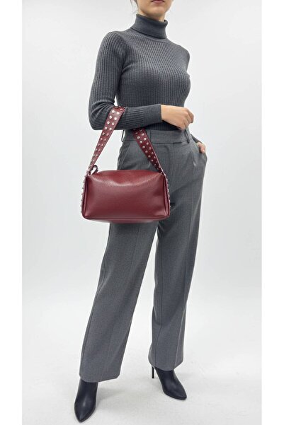 KIRASE New Leather Studded Style Model Hand and Shoulder Bag Width 32 cm Length 20