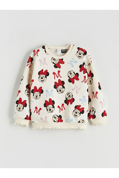 LC Waikiki Minnie Mouse Printed Girls' Thick Sweatshirt