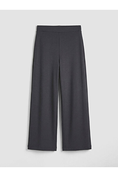 LC Waikiki UZG Store'den Stilinizi Oluşturun Antrasit Beli Lastikli Geniş Paça Kadın Eşofman Altı