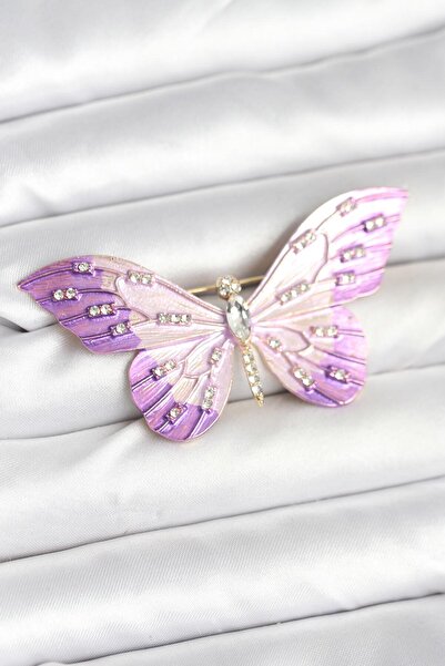 Skygo بروش على شكل فراشة بلون أرجواني - TJ-BR465