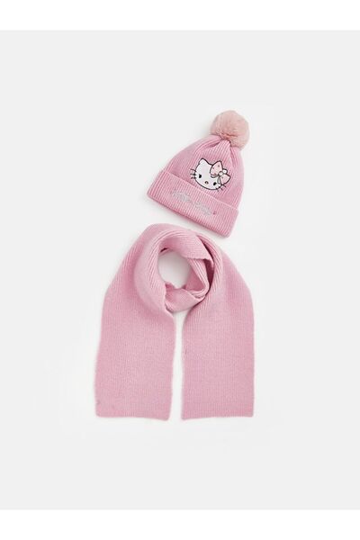 LC Waikiki ACCESORII LCW Tricotaj brodat Hello Kitty pentru fete, eșarfă și b...