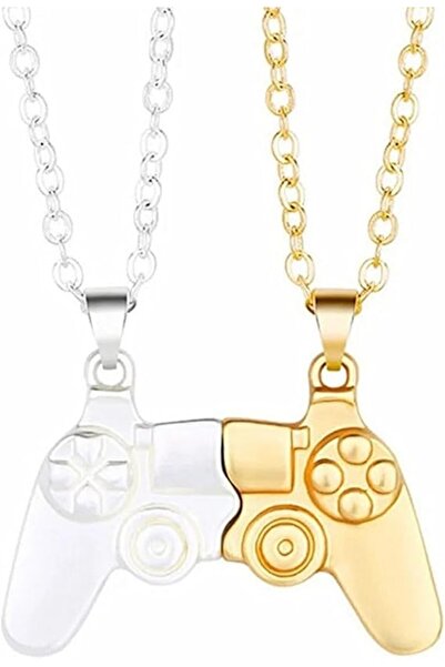 Arabest طقم قلادتين متطابقتين على شكل وحدة تحكم ألعاب، قلادة مغناطيسية على شك...