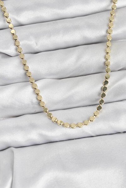 Skygo سلسلة من الفولاذ 316L بلون ذهبي، موديل 65 سم، قلادة نسائية - TJ-BKO10778