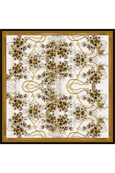 Pierre Cardin Coffee Melange 90X90 Silk Crepe Satin Scarf