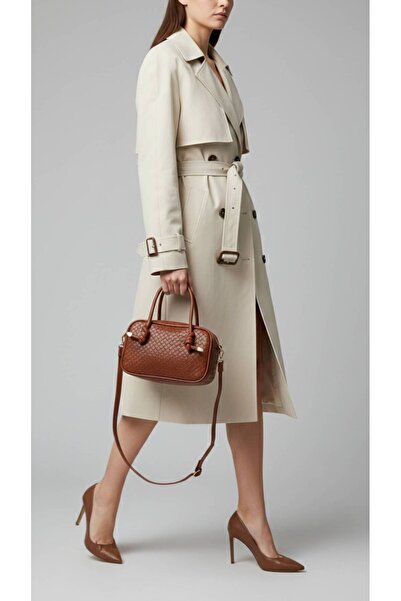 KIRASE Knitted Patterned Knot Detailed Mini Hand, Arm and Shoulder Bag