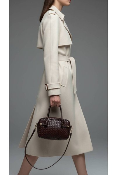 KIRASE Knitted Patterned Knot Detailed Mini Hand, Arm and Shoulder Bag