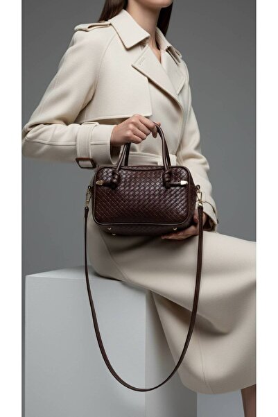 KIRASE Knitted Patterned Knot Detailed Mini Hand, Arm and Shoulder Bag