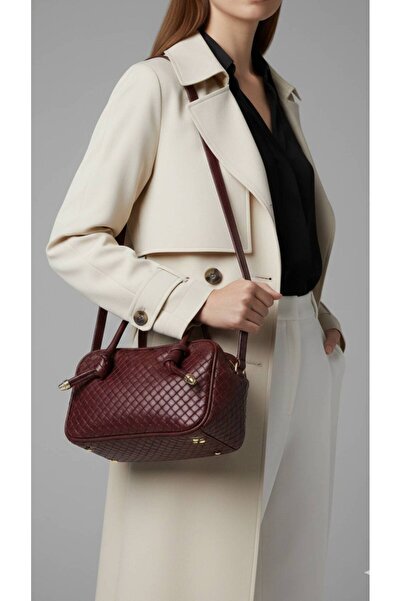 KIRASE Knitted Patterned Knot Detailed Mini Hand, Arm and Shoulder Bag