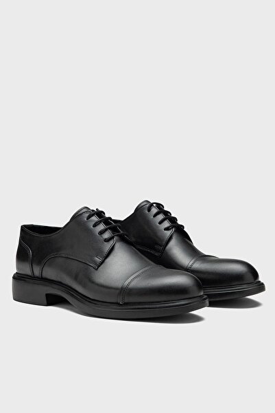 VARNAS Men's black genuine leather classic lace-up shoes - heritage