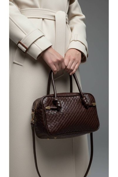 KIRASE Knitted Patterned Knot Detailed Mini Hand, Arm and Shoulder Bag