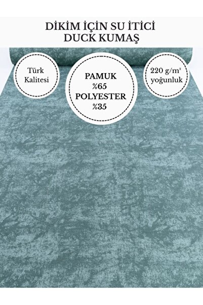 FabricMarket Mermer Efektli Su İtici Duck Kumaş | 220 g/m² | %65 Pamuk %35 Po...
