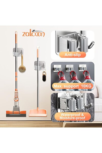 Zalcoon 2 PCS Mop Broom Holder Wall Mount