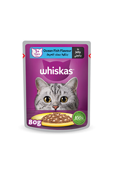 Whiskas Ocean Fish Flavour Wet Cat Food for Adult Cats 1+ Years 80 g