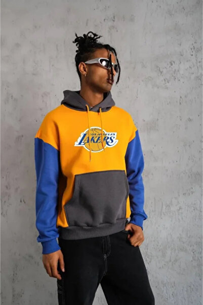 Giyimodam Men's Multi-Piece Hooded and Drawstring Sweatshirt - Yellow