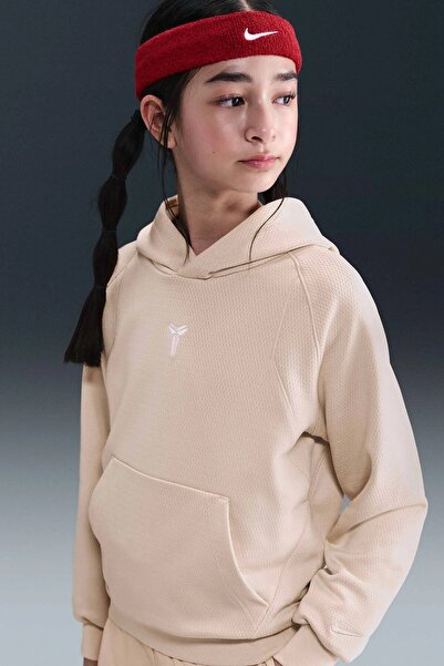 Nike Kid's Kobe Therma Fit Basketball Hoodie Unisex Children Hooded Sweatshirt Cream