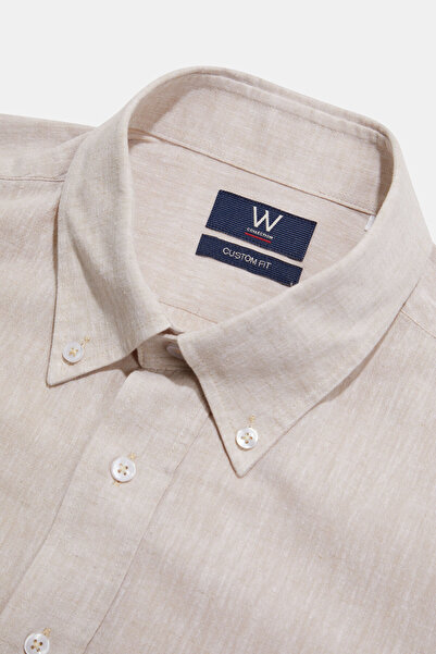 W Collection BEJ UZUN KOLLU GÖMLEK