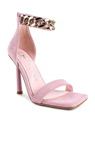 london Rag Women Micro Suede High Heel Sandals in Pink