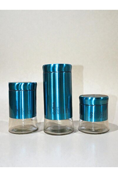 WDA طقم برطمانات توابل زجاجية - 3 قطع من حاويات التخزين بأغطية معدنية، صغيرة،...