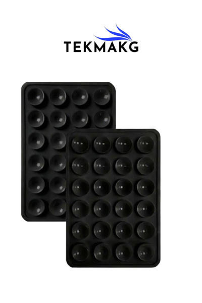 TEKMAKG Çift Yönlü Vantuzlu Silikon Telefon Tutucu Yapışkansız İz Bırakmaz Ay...