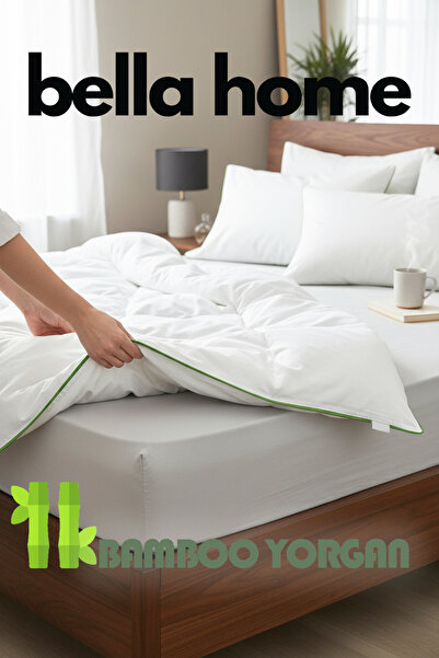 Bella Home Односпальне бамбукове ковдру - 155x215 см - Оригінальна лляна сумка