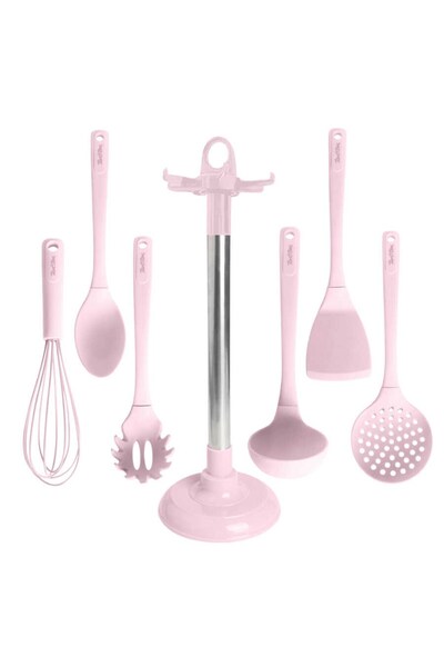 Tantitoni Pembe 7 Parça Standlı Silikon Servis Seti