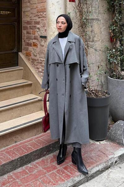 lamelif Long Epaulette Trench Smoked