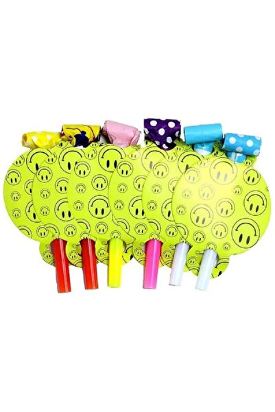 Italo Birthday Party Smiley Theme Noisemaking Whistle Horn Blowers 6 Piece Pack