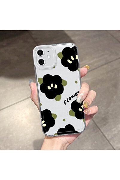 Hontinga iPhone 12 Compatible Transparent Anti Fall Flower Airbag Soft Silico...