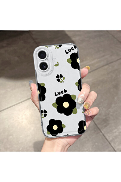 Hontinga غطاء هاتف شفاف مضاد للسقوط مع وسادة هوائية على شكل زهرة متوافق مع آي...