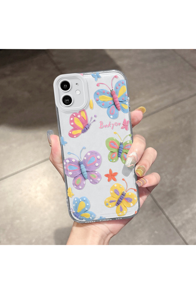 Hontinga iPhone 11 Compatible Transparent Camera Protection Butterfly Airbag ...