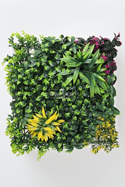 Yapay Çiçek Deposu Yapay Kabarık Bitki Duvarı Uv Dış Mekan Garantili 50 x 50 ...