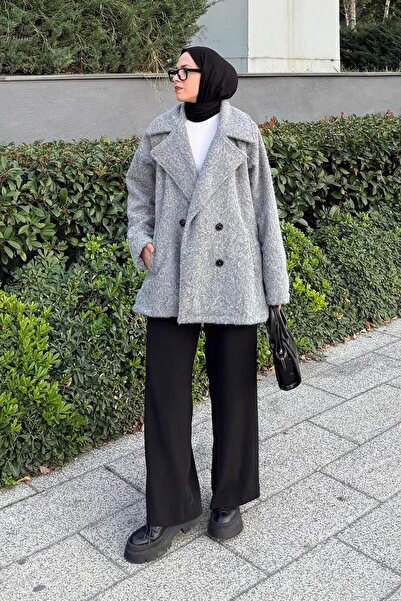 lamelif Beard Fabric Coat Anthracite