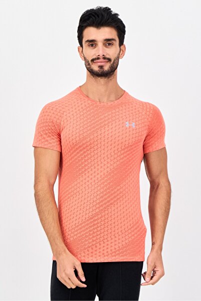 Under Armour Men Fitted Short Sleeve Running T-Shirt, Dark Orange