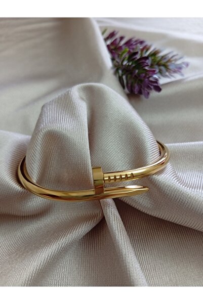 Pervin Ablacım Gold çivi şeklinde çelik bilezik
