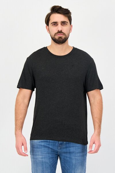 Frye Men Round Neck Short Sleeve Embroidered logo T-shirt, Black