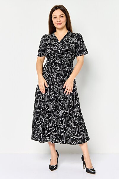 freesoul Women Allover Print Midi Dress, Multicolor