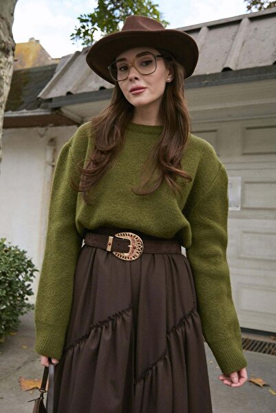 Ceylan Otantik سترة تريكو باللون الأخضر الزيتوني