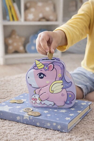 NASYONEL TOYS Unicorn Figürlü Kumbara – Çocuklar İçin Sevimli Kanatlı Para Bi...