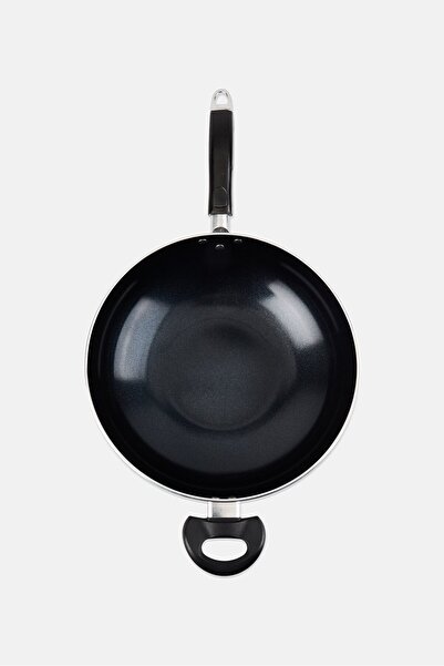 Alpine Cuisine Aluminium Genova Wok With Stay Cool Handle, Black